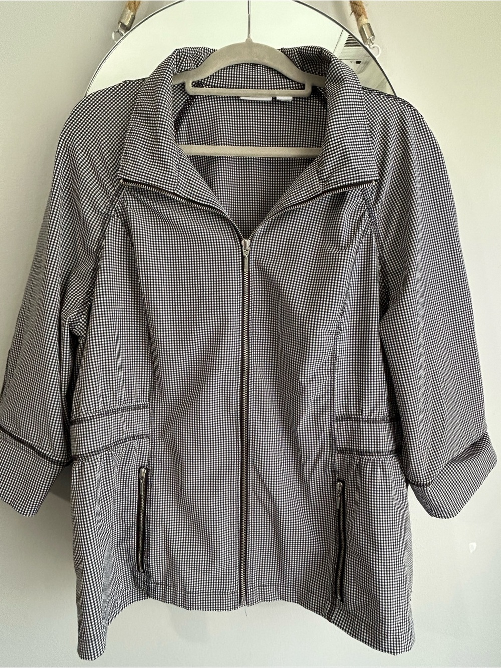 Chico's Zenergy Neema Gingham Jacket-Size 3 = 16 - Picture 2 of 8